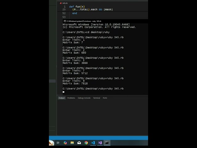 ruby | Euler project 'Matrix sum' | CodeLearning