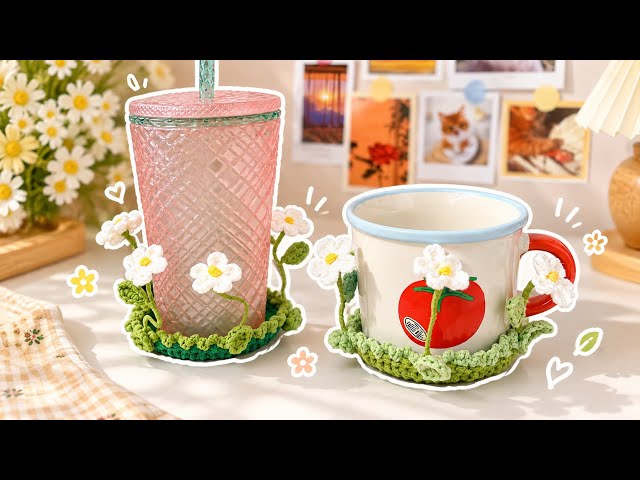 🌼 Cute Flip Flower Crochet Coaster | Free Tutorial