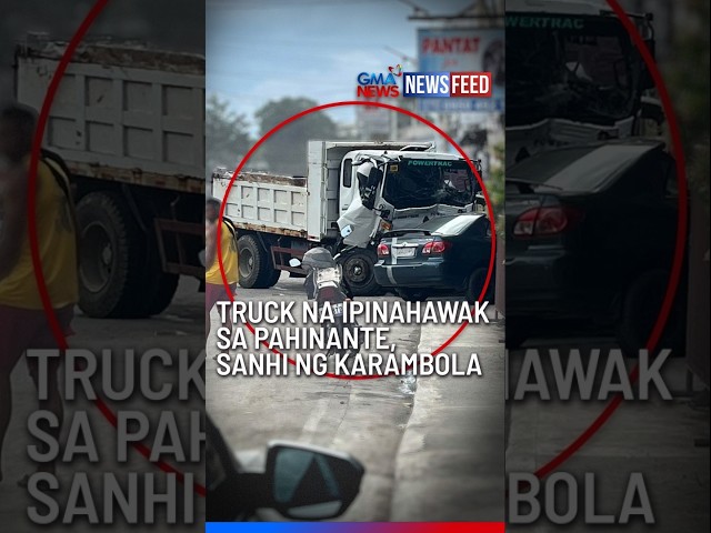 Truck na ipinahawak sa pahinante, sanhi ng karambola | GMA News Feed