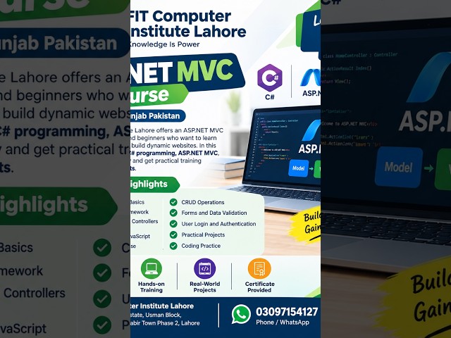 ASP NET MVC Course In Lahore, Punjab Pakistan