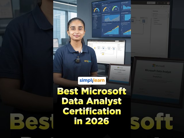 Best Microsoft Data Analyst Certification 2026 | Build Job-Ready Data Skills | #Shorts |#Simplilearn