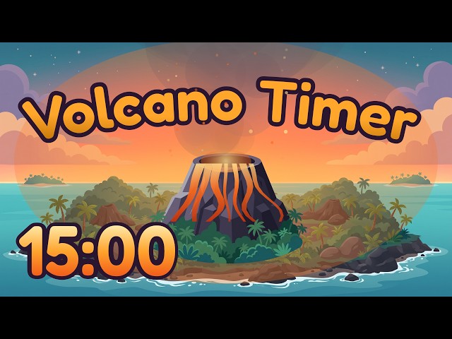 15 Minute Timer | Volcano Countdown with Music for the Classroom