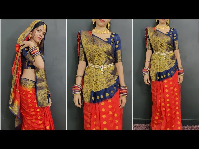 How to Wear Saree Like GOPI BAHU /  गोपी बहू की तरह सीधे पल्ले की साड़ी पहनना सीखें।