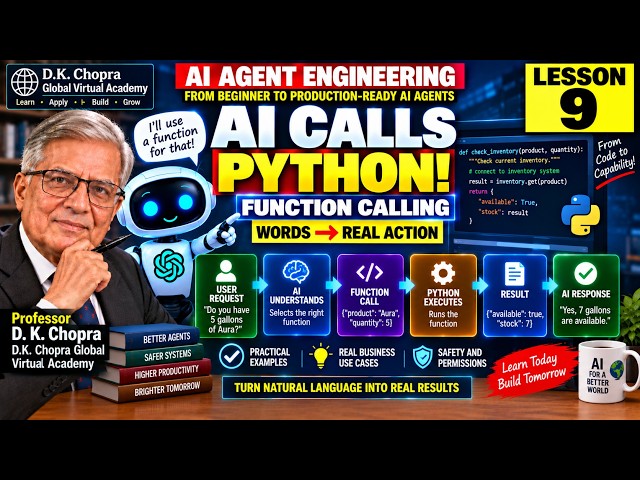 FUNCTION CALLING  HOW AI CONNECTS TO PYTHON   AI AGENT ENGINEERING LESSON 9