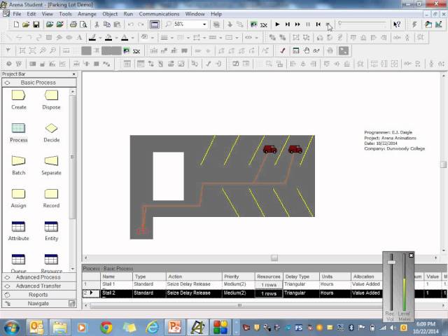 Rockwell Arena Simulation - Parking Lot Animation