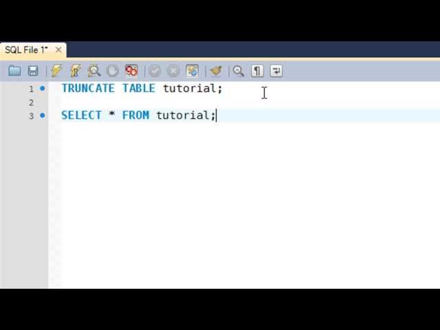 SQL Tutorial - 53: The TRUNCATE TABLE Command