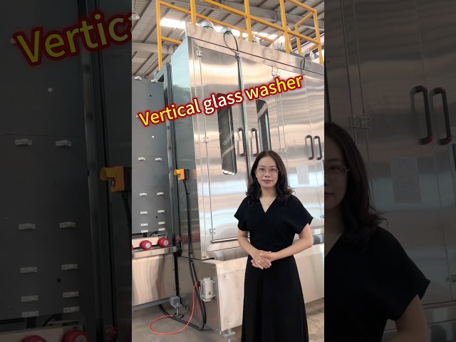 Vertical glass washing machine from Techwin #glass #glassprocessing #glassmachine