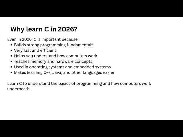 1.What is C programming? And why should we learn it even in 2026? #cse #cprogramming