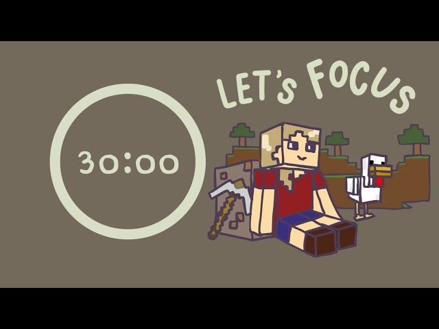 Minecraft Pomodoro Timer 4x30 (2hrs) | ADHD | Let's get focused!♡