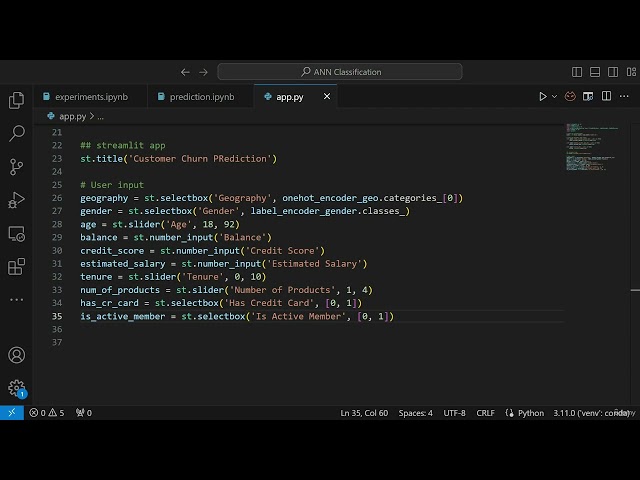 Lec-44 Integrating ANN Model with Streamlit Web App