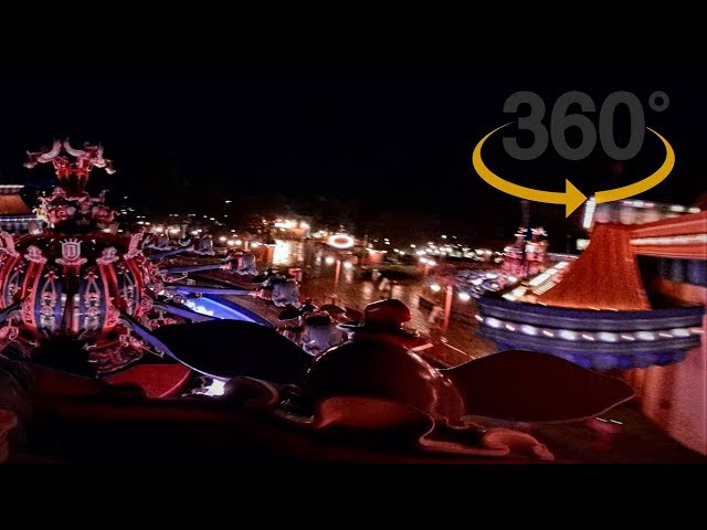 360 POV ride on Dumbo The Flying Elephant at night | Walt Disney World | VR 4K/5K