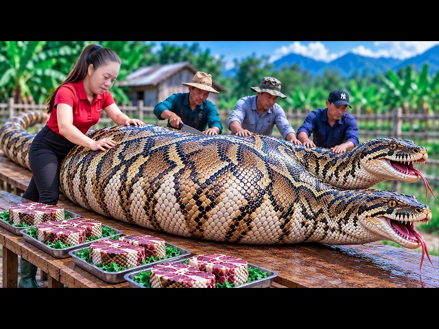 Harvesting Giant Wild Chickens & Eggs—Then Catching a MONSTER Python | Primitive Wild Cooking