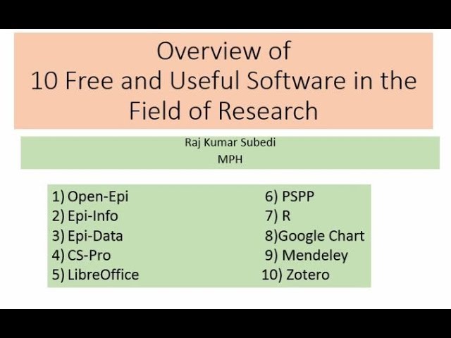 Overview of 10 free software for Research