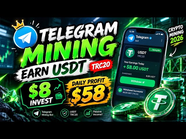 Telegram Mining Bot 2026 | Mine USDT TRC20 with $8? | Daily Earnings Explained 💰