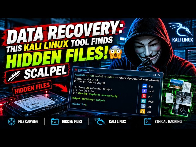 Data Recovery This Kali Linux Tool Finds Hidden Files! 😳 | Scalpel | Ethical Hacking