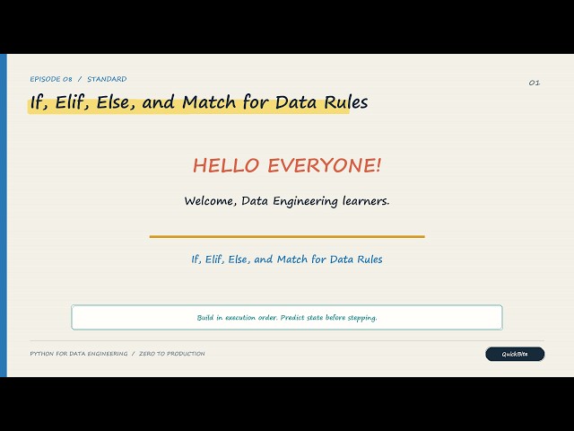 If, Elif, Else, and Match for Data Rules in Python | Data Engineering Ep 08