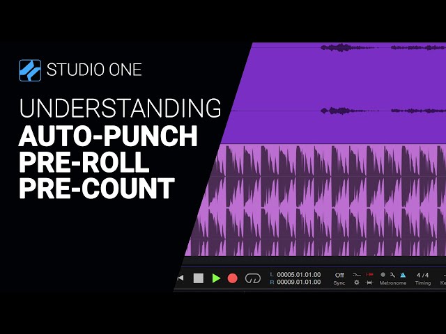 Understanding Auto-Punch, Pre-Count, Pre Roll in Studio One 6 tutorial guide