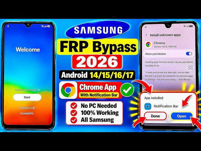 🔥 All Samsung FRP Bypass 2026 (100% Done) 🔓 Android 14-15-16 | New FRP Unlock Method | Without PC