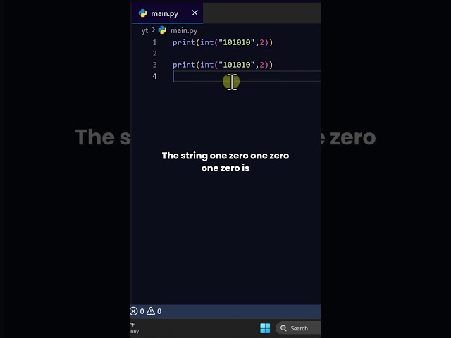 Convert Binary Back to Number 😮 #coding #python #stem #science