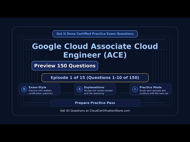 Get It Done Certified Google Cloud Associate Cloud Engineer (ACE) | Exam Q&A | Episode 1 (Q1-10)