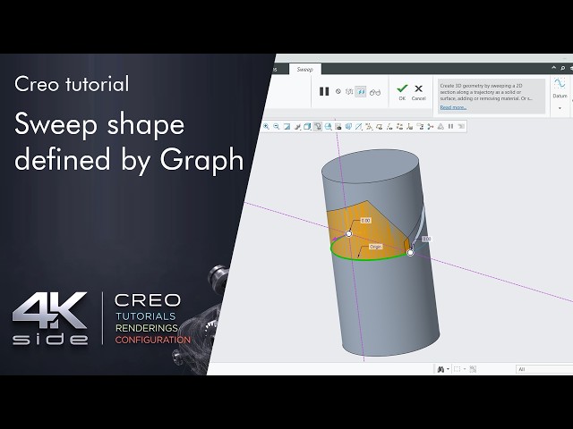 Sweep shape defined by Graph - Creo Tutorial