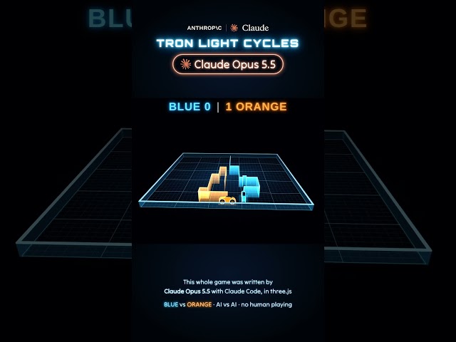 Claude Opus 5.5 Coded This 3D Tron Game From Scratch #retrogaming #ai
