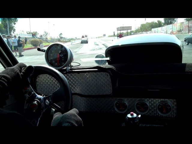 See what it is like to take to take a 9 sec 148 MPH drag car pass from leaving the pit to returning