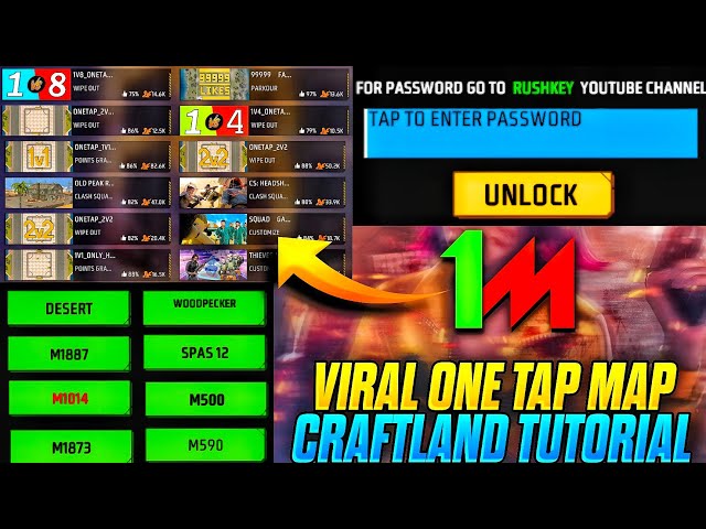 HOW TO MAKE VIRAL ONE TAP CRAFTLAND MAPS | PASSWORD HUD & PANEL GUNS TUTORIAL ✅