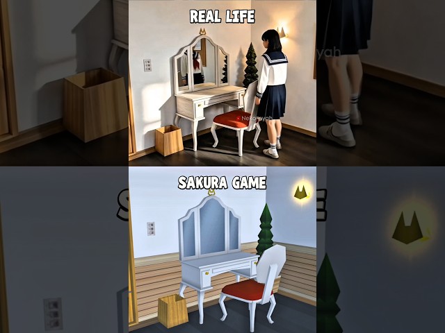 Sakura VS Real Life - Inside Rina's House 🏠 #sakuraschoolsimulator #shorts #trending #viral #game