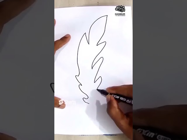 How to draw a feather - one line art #shorts