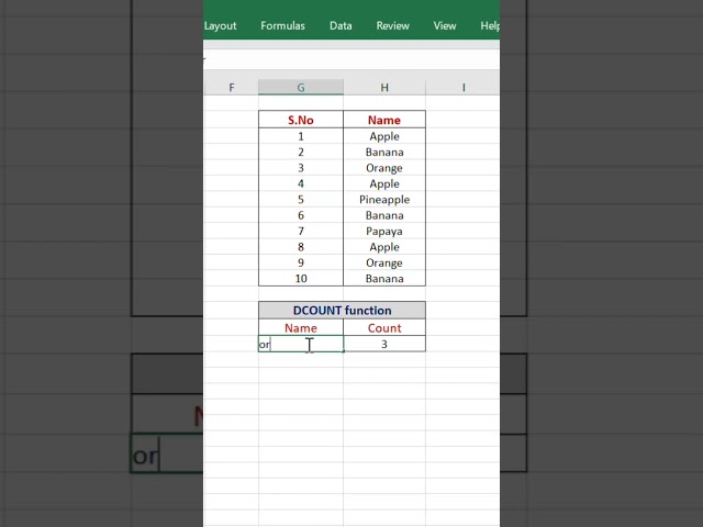 DCOUNT function #excel #exceltutorial