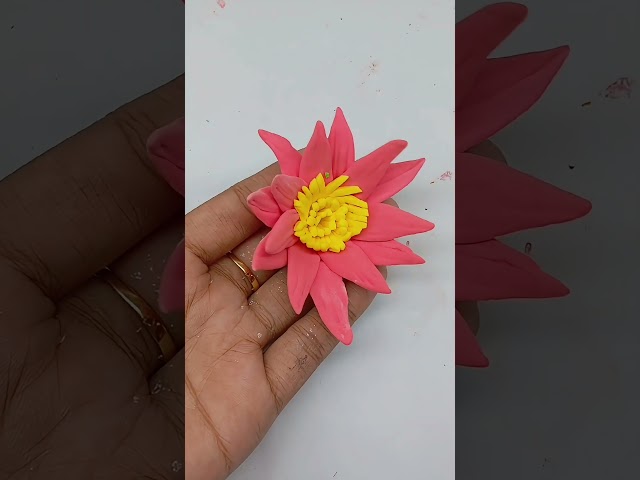 How to Make a Mini Clay Water Lily (Nymphaea) 🌸 | Easy DIY #shorts #diy @AfriNahiD #art