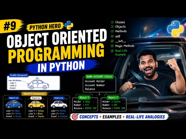 Object Oriented Programming in Python | Classes, Objects & Methods