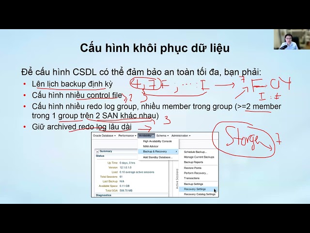 Buổi 08 - 13.Cấu hình backup, recovery | Trần Văn Bình - Bậc thầy Database