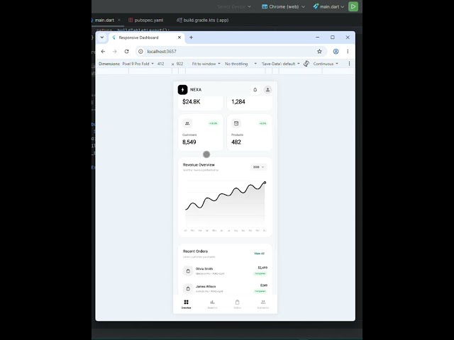 Flutter Responsive Dashboard — Mobile to Desktop #flutter #flutterui