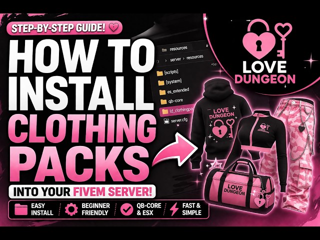 How to Install FiveM Clothing Packs (QB-Core & ESX) | Easy Guide | For Love Dungeon Clothing