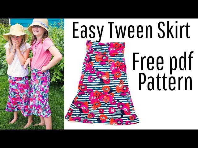 Easy Girl's Skirt Tutorial (Free Pattern)