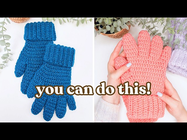 How to crochet gloves with fingers for beginners (Step by step tutorial)