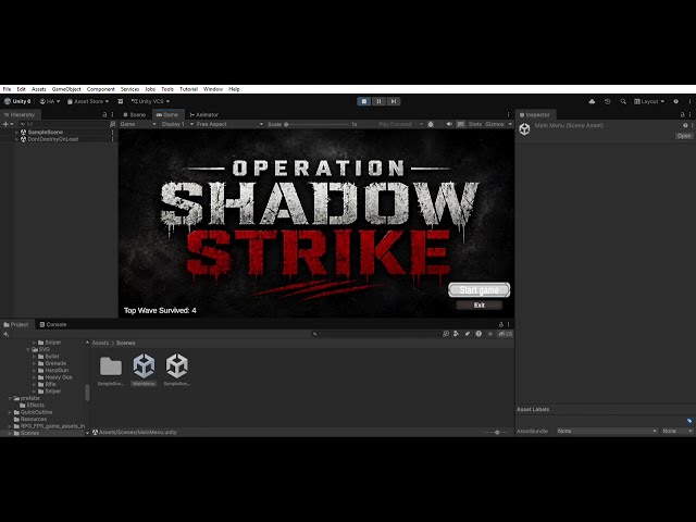 Operation Shadow Strike | My Final Year Project | Unity 3D first person sharp shooter