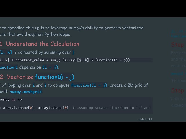 How to Optimize Nested Loop Calculations in Python with numpy Vectorization