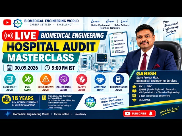 🔴 LIVE | Biomedical Hospital Audit Masterclass | PMS, Safety, Calibration & AMC/CMC | 30.09.2026