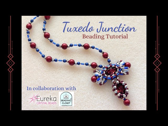 Tuxedo Junction Beading Tutorial Pendant or Brooch | Blue Hour Waltz Beads Collection Lite