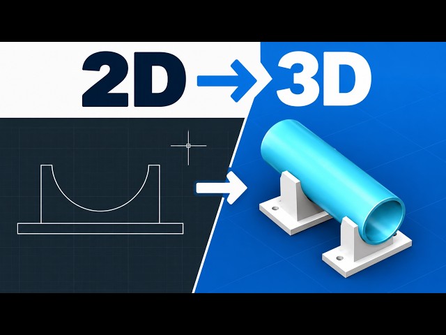 AutoCAD 3D for Beginners | Turn a 2D Drawing into a 3D Model