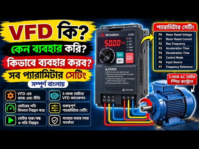 What is VFD? How to Use VFD & Set VFD Parameters | VFD Basics & Practical Setup in Bangla