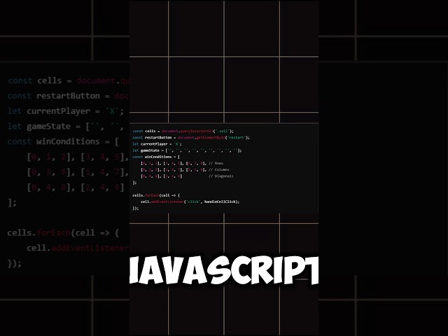 Tic Tac Toe in one Min | Mini games collection Part -1 #codenest #htmlcssjavascript #coding #fyp