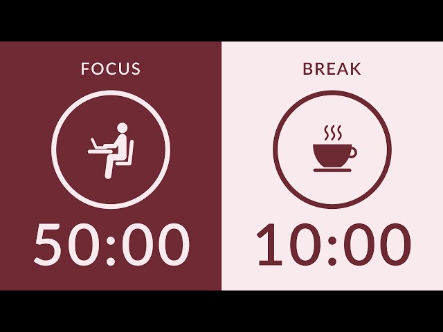 50/10 Pomodoro Timer with Brown Noise 🎧 4-Hour Study with Me for Deep Focus & ADHD ✨