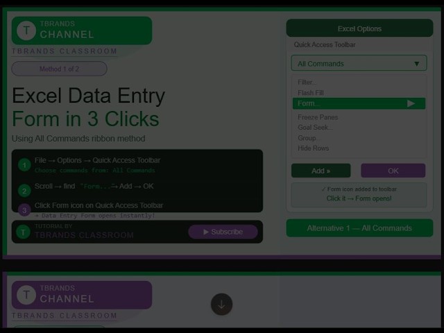 Excel Data Entry Form in Under 2 Minutes (Quick Access Toolbar + Shortcut)