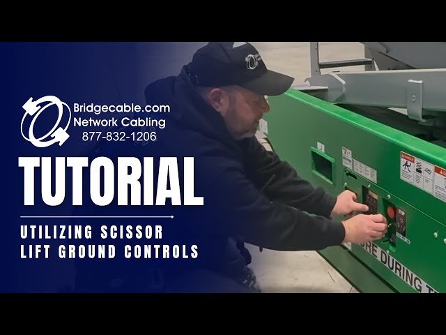Hot to Utilize the Ground Controls on a Scissor Lift During a Warehouse Network Cabling Install