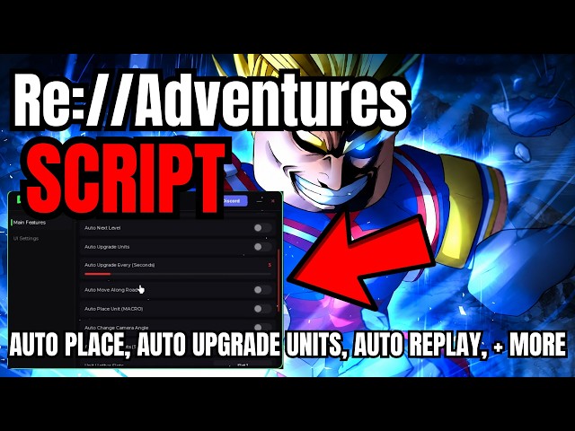 [ NEW ] Roblox Re://Adventures OP Script | Auto Place Unit, Auto Upgrade, Auto Next Level, + More