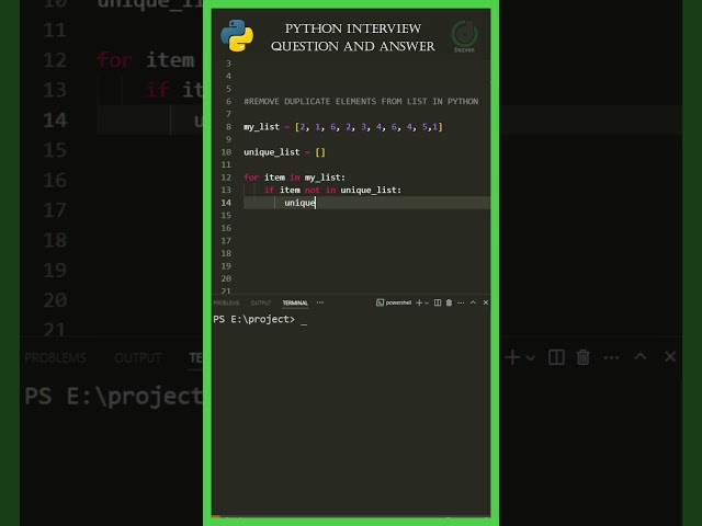 🔥 Python Trick to Remove Duplicates from a List in Seconds! 🐍 #shorts